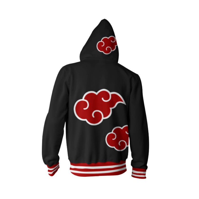 Naruto Dây Kéo Áo Khoác Akatsuki Áo Len In Kỹ Thuật Số Áo Khoác Ngoài