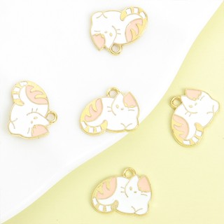 10 Chiếc Dễ Thương Lười Mèo Con Tạo Kiểu Men Quyến Rũ - 5 Kiểu Hoạt Hình Mèo Thiết Kế Nhỏ Giọt Dầu Hợp Kim Mặt Dây Chuyền Cho Vòng Cổ DIY Vòng Tay Bông Tai Móc Khóa - Phụ Kiện Thời Trang Cho Những Người Yêu Mèo Con