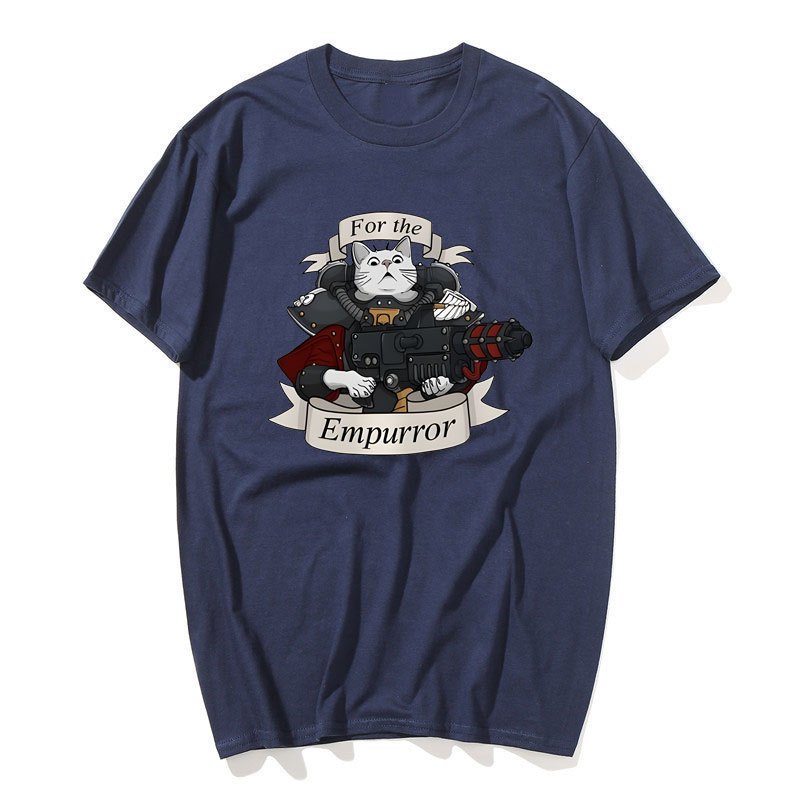 Dành Cho Mèo Empurrror Áo Thun Nam Ngộ nghĩnh Tay Ngắn Tee W-Warhammer 40k Vintage Áo Thun Cotton Cổ Tròn Dạo Phố Size S-XXL