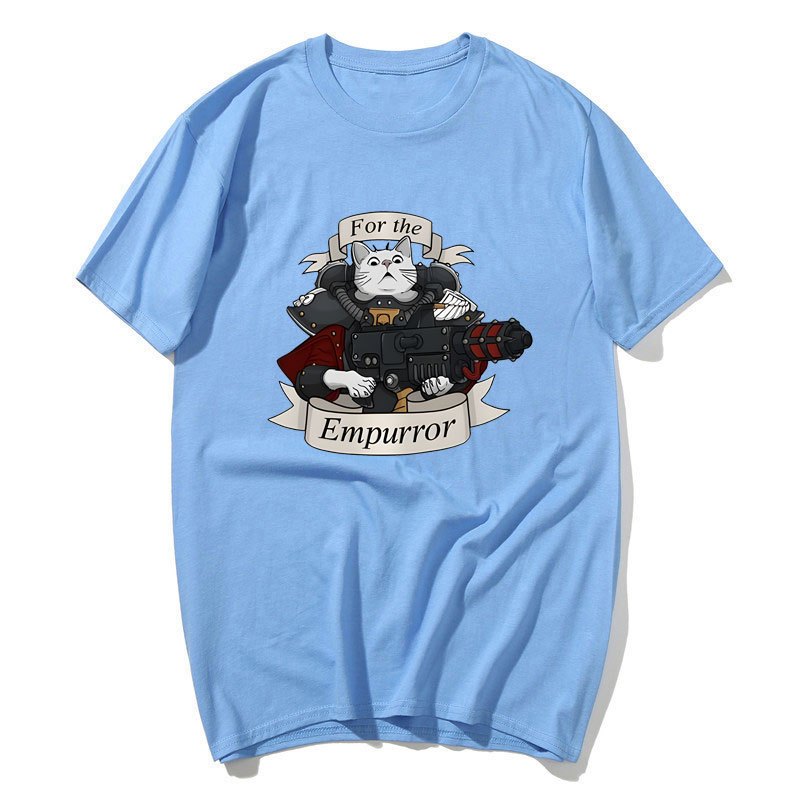 Dành Cho Mèo Empurrror Áo Thun Nam Ngộ nghĩnh Tay Ngắn Tee W-Warhammer 40k Vintage Áo Thun Cotton Cổ Tròn Dạo Phố Size S-XXL
