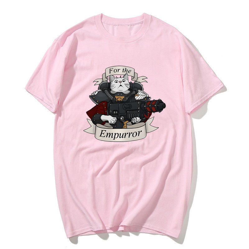 Dành Cho Mèo Empurrror Áo Thun Nam Ngộ nghĩnh Tay Ngắn Tee W-Warhammer 40k Vintage Áo Thun Cotton Cổ Tròn Dạo Phố Size S-XXL