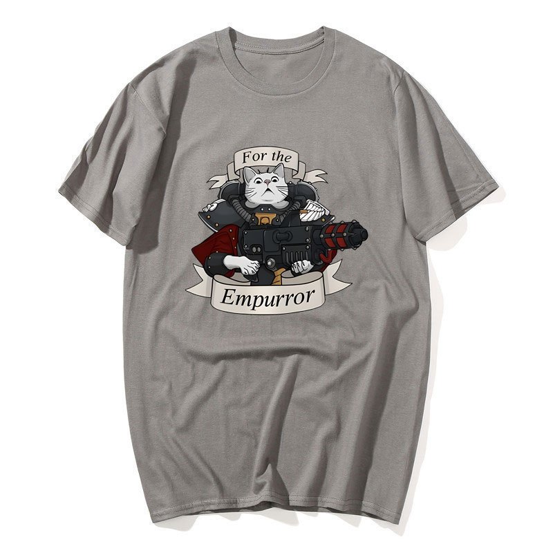 Dành Cho Mèo Empurrror Áo Thun Nam Ngộ nghĩnh Tay Ngắn Tee W-Warhammer 40k Vintage Áo Thun Cotton Cổ Tròn Dạo Phố Size S-XXL