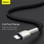 Cáp dữ liệu USB Baseus 2.4A 480Mbps Chất lượng truyền động hợp kim kẽm