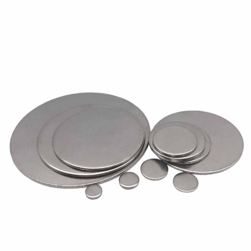 Tấm tròn bằng thép không gỉ 304 Đĩa phẳng chắc chắn Tấm sắt tròn chống thấm nước và chống gỉ Đường kính 42mm ~ 80mm Dày 1.5mm 2mm 2.5mm 3mm 4mm