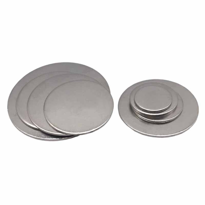 Tấm tròn bằng thép không gỉ 304 Đĩa phẳng chắc chắn Tấm sắt tròn chống thấm nước và chống gỉ Đường kính 42mm ~ 80mm Dày 1.5mm 2mm 2.5mm 3mm 4mm