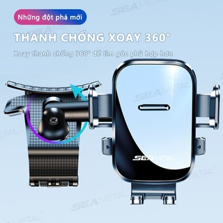 Giá đỡ điện thoại ô tô xoay 360 độ SEAMETAL, kẹp điện thoại, giá đỡ biển số