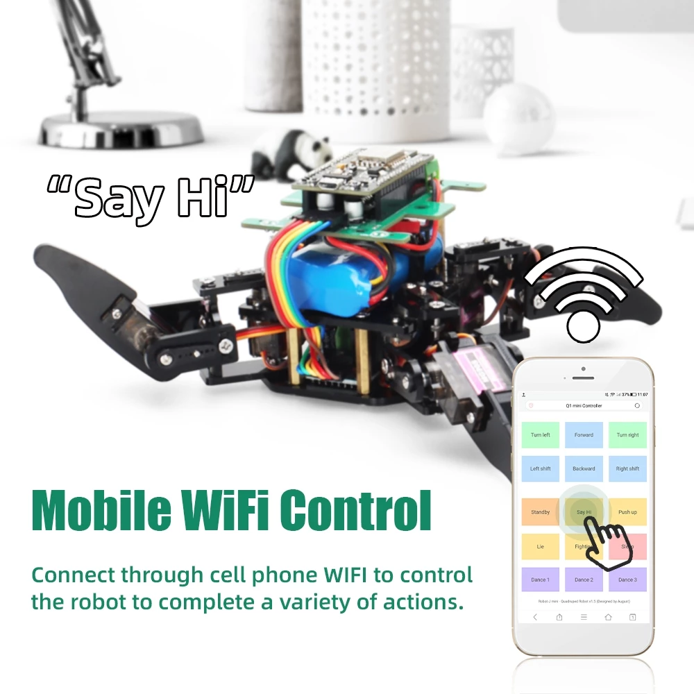 TSCINBUNY Bộ Robot bốn chân phổ biến dành cho đồ chơi Robot Arduino ESP8266 Bộ khởi động dự án C / C + +