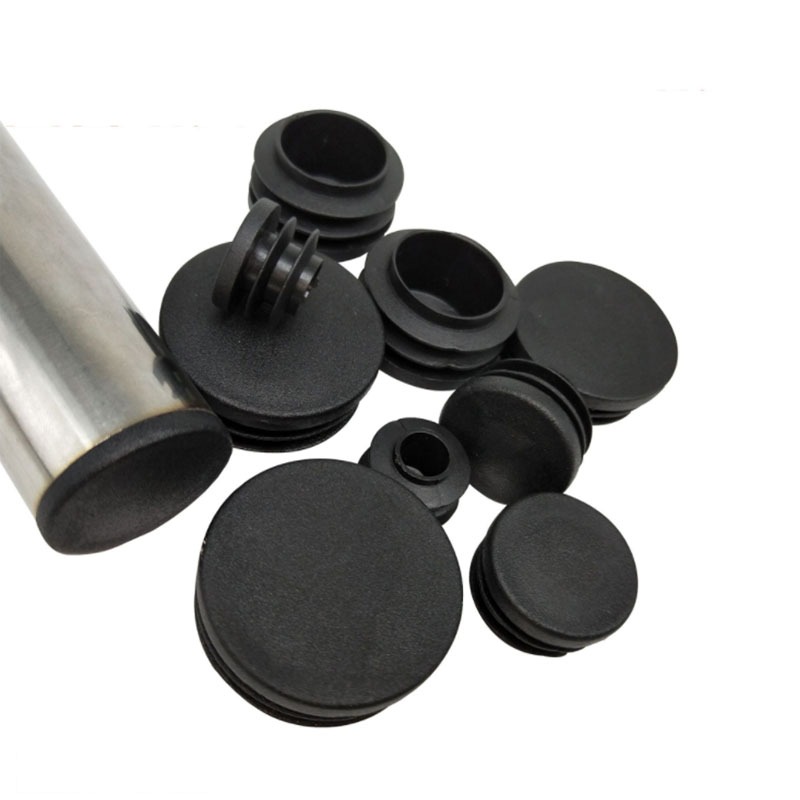 Đen Tròn Nhựa Trống Cuối Nắp Ống Chèn Ống Cắm Ghế Chân Ống tapon tubo Bung Chèn Nút Chặn 10-114mm