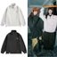 Tianlesiwei Mỹ nam nữ dáng rộng thể thao giản dị áo hoodie mùa thu đơn giản thêu cổ nửa dây kéo áo hoodie