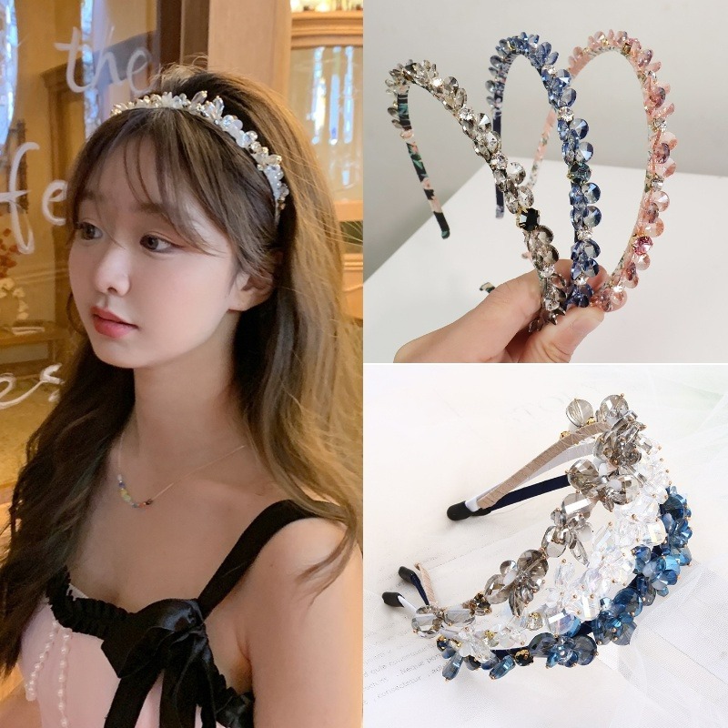 Băng đô kim cương và pha lê sang trọng, phụ kiện tóc thời trang dành cho nữ