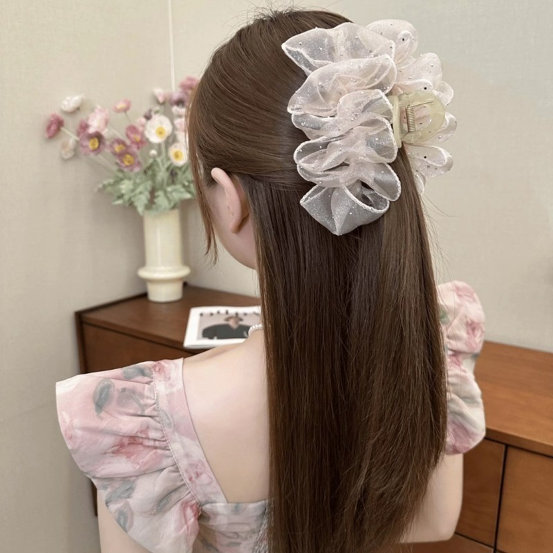 Kẹp tóc lưới thời trang Hàn Quốc thiết kế thanh lịch, phù hợp làm phụ kiện mùa hè cho bé gái