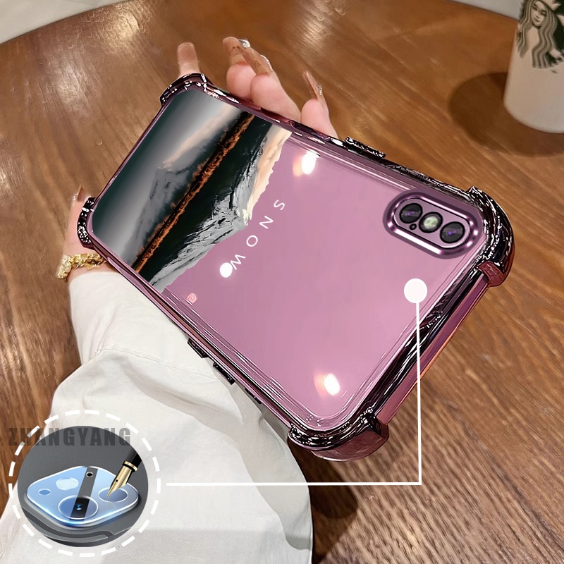 Ốp Lưng Cho iPhone X Xs Xr Xs Max Bốn Góc Chống Rơi Mạ Điện Ốp Lưng Điện Thoại Thẩm Mỹ Phản Quang Nước Phong Cảnh Họa Tiết TPU Mềm