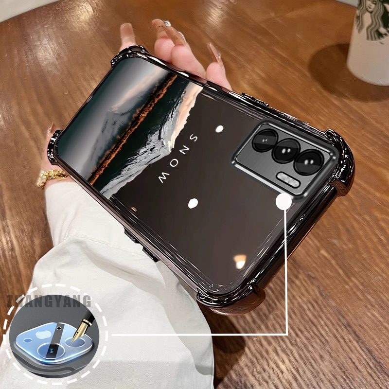 Ốp Lưng Cho OPPO A16 Ốp Điện Thoại Mạ Điện Bốn Góc Chống Rơi Thẩm Mỹ Hoa Văn Phong Cảnh TPU Mềm
