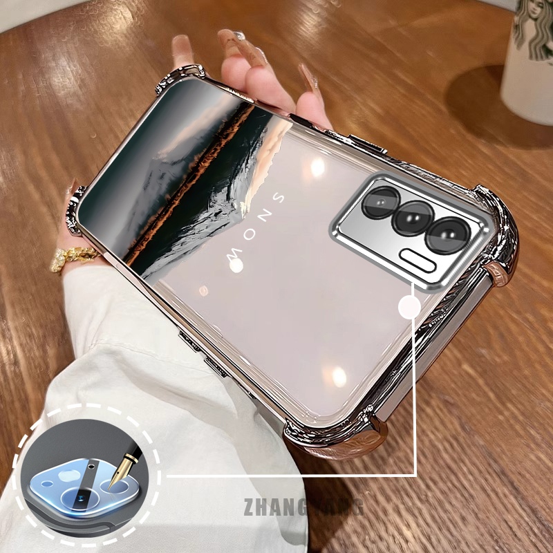 Ốp Lưng Cho OPPO A16 Ốp Điện Thoại Mạ Điện Bốn Góc Chống Rơi Thẩm Mỹ Hoa Văn Phong Cảnh TPU Mềm