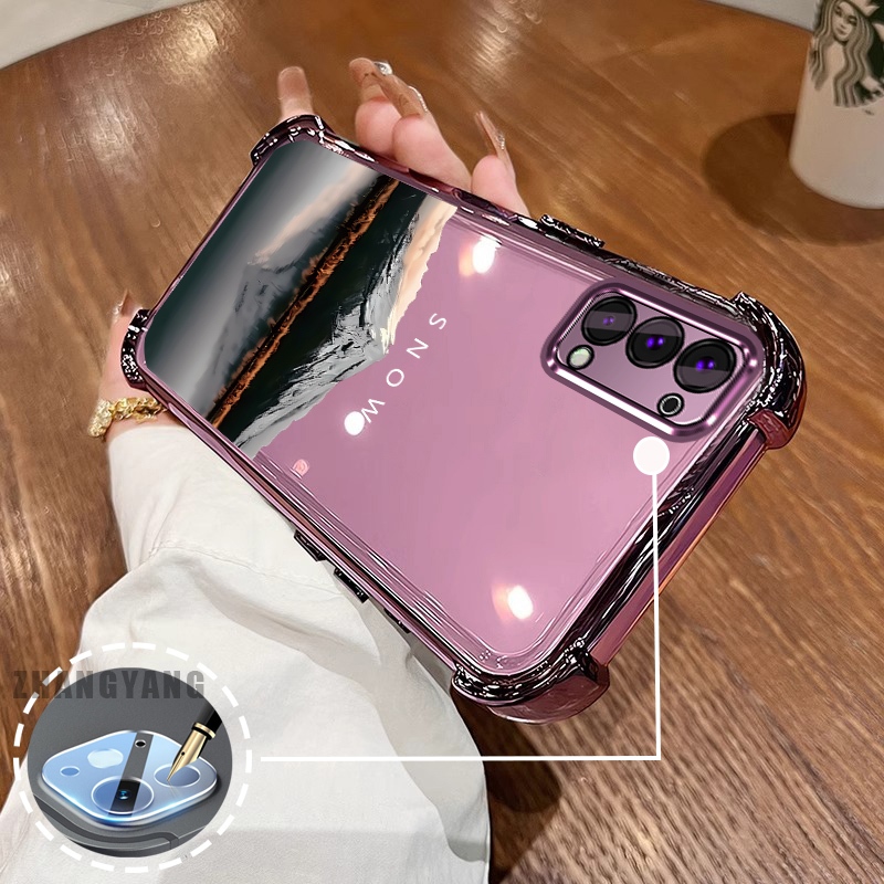 Ốp Lưng Cho OPPO Reno 5 Reno 5k Bốn Góc Chống Rơi Mạ Điện Ốp Lưng Điện Thoại Thẩm Mỹ Phản Quang Nước Phong Cảnh Họa Tiết TPU Mềm