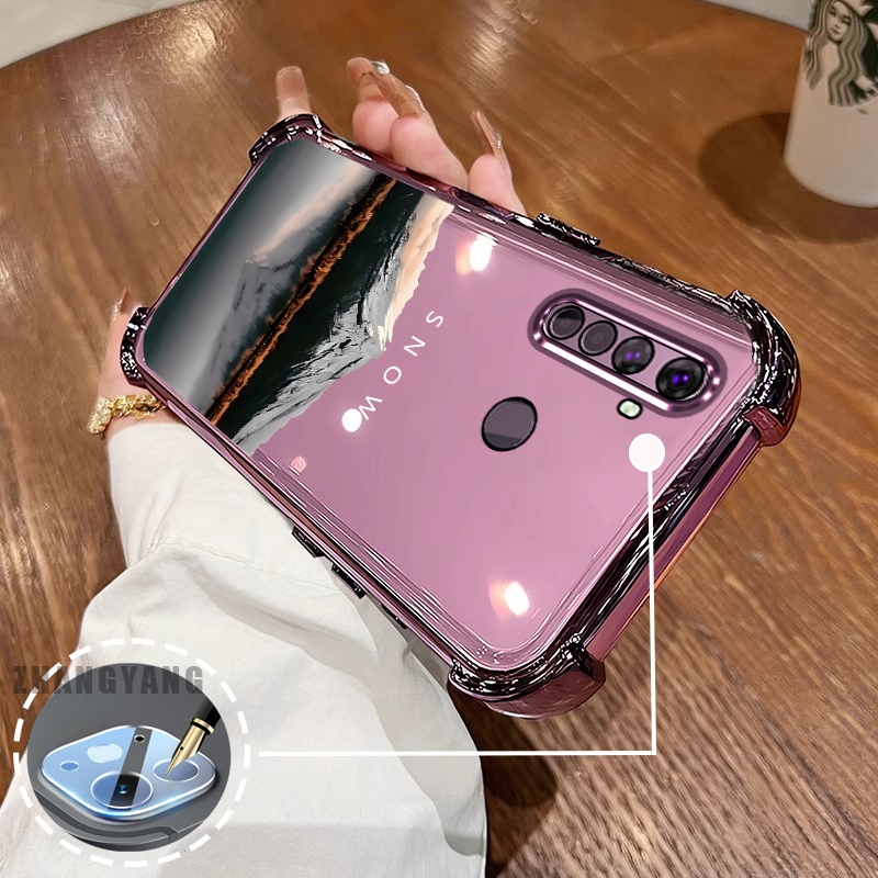 Ốp Lưng Cho Realme 5 5i 5s 6i c3 Ốp Điện Thoại Mạ Điện Bốn Góc Phản Quang Nước Thẩm Mỹ Họa Tiết Phong Cảnh TPU Mềm