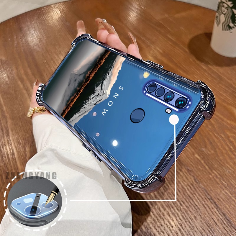 Ốp Lưng Cho Realme 5 5i 5s 6i c3 Ốp Điện Thoại Mạ Điện Bốn Góc Phản Quang Nước Thẩm Mỹ Họa Tiết Phong Cảnh TPU Mềm