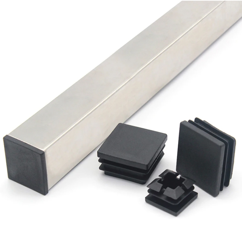 Đen Vuông Nhựa Chèn Phích Cắm Hình Chữ Nhật / Vuông Chống Bụi Đầu Trống Nắp Ống Lắp Ống Cắm Bung Phụ Kiện Nội Thất 10x10mm ~ 60x100mm