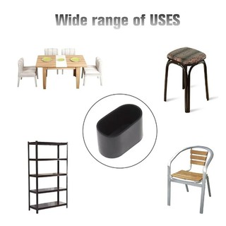 4 Đen / Trong Suốt Cao Su Ghế Chân Nắp Hình Bầu Dục Có Đồ Nội Thất Chân Bàn Bảo Vệ Sàn 15x30mm-25x50mm