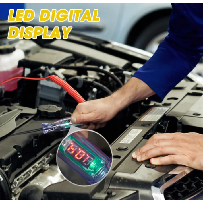 Máy kiểm tra mạch 5-120V ô tô xe tải, bút thử điện áp DC 6V 12V 24V, đầu dò chẩn đoán, dụng cụ sửa chữa tự động