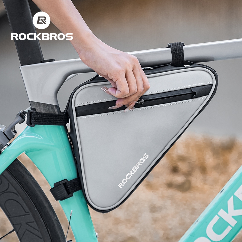 Rockbros Xe Đạp Tam Giác Túi Phản Quang Chống Thấm Nước Công Suất 0.9L Xe Đạp Trên Ống Túi Lớp Bên Trong Túi Đi Xe Đạp Phụ Kiện