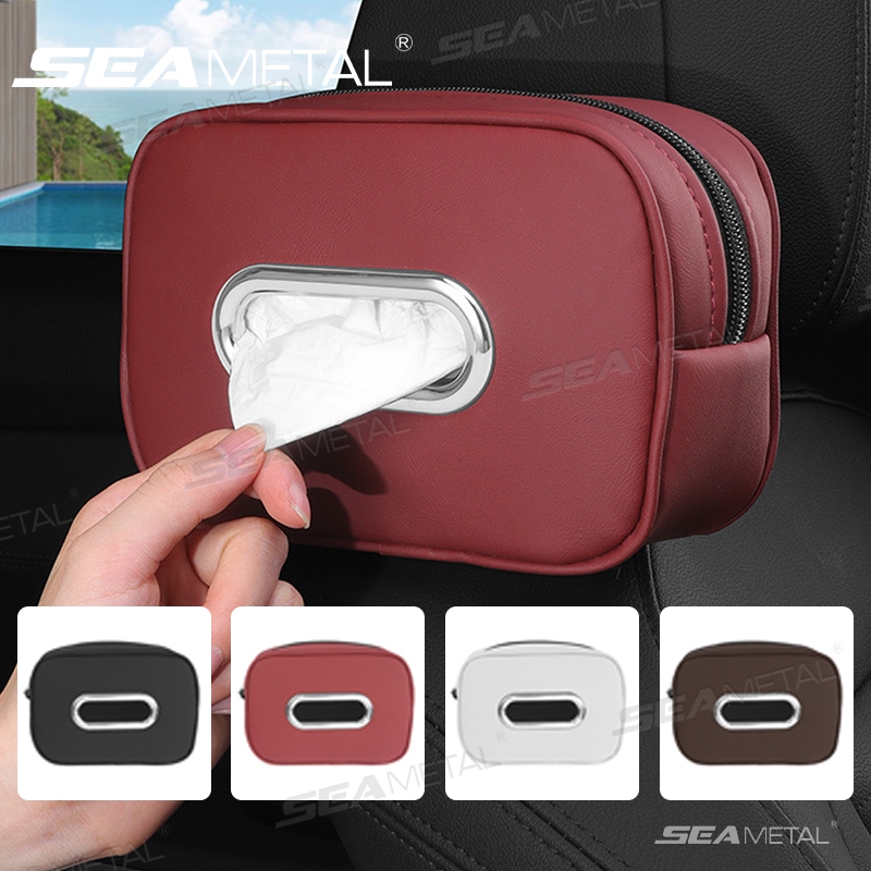 Hộp đựng khăn giấy ô tô SEAMETAL Khăn giấy nội thất ô tô Khăn giấy tổ chức Trang trí Phụ kiện ô tô