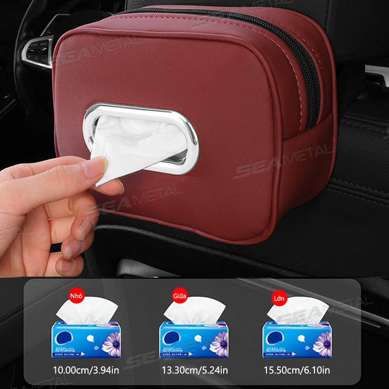 Hộp đựng khăn giấy ô tô SEAMETAL Khăn giấy nội thất ô tô Khăn giấy tổ chức Trang trí Phụ kiện ô tô