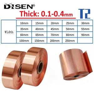 1 Mét Đồng Nguyên Chất Cu Tấm Kim Loại Tấm Lá Độ Dày 0.1 / 0.2 / 0.3 / 0.4mm Chiều Rộng 10 ~ 250mm