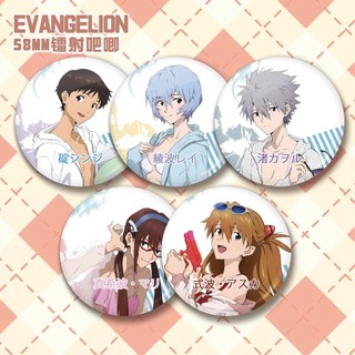 Eva Neon Genesis Evangelion Ayanami Rei Soryu Asuka Langley Nagisa Kaworu Tinplate Kim Loại Huy Hiệu Pin Trâm Anime Ngoại Vi Sưu Tập Quà Tặng