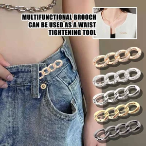 Phiên bản mới của Dây chuyền kim cương Pin Khóa thắt lưng Dây chuyền hợp kim có thể tháo rời Công cụ thắt lưng liền mạch không cần đinh Thích hợp cho những thay đổi kích thước eo