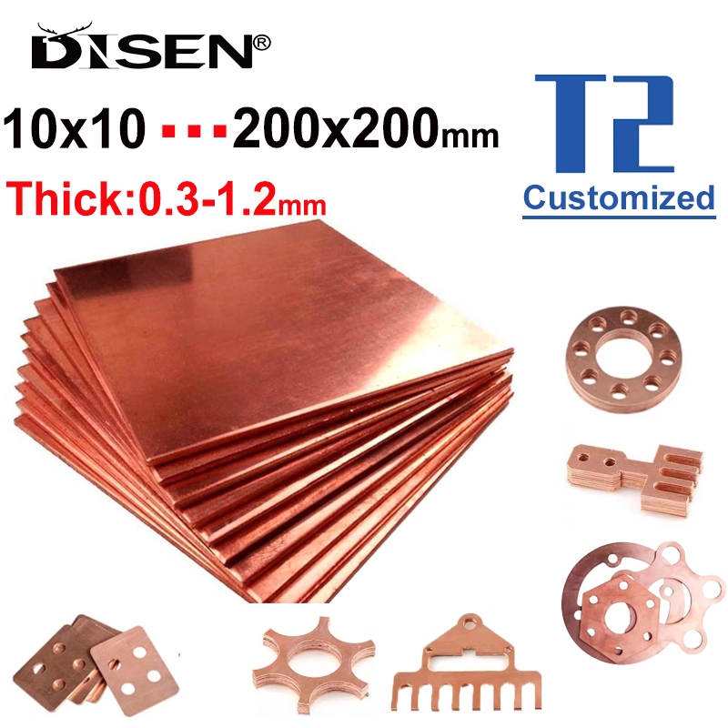 Đồng nguyên chất 0.3mm-1.2mm Cu, tấm kim loại 10x10mm-200x200mm