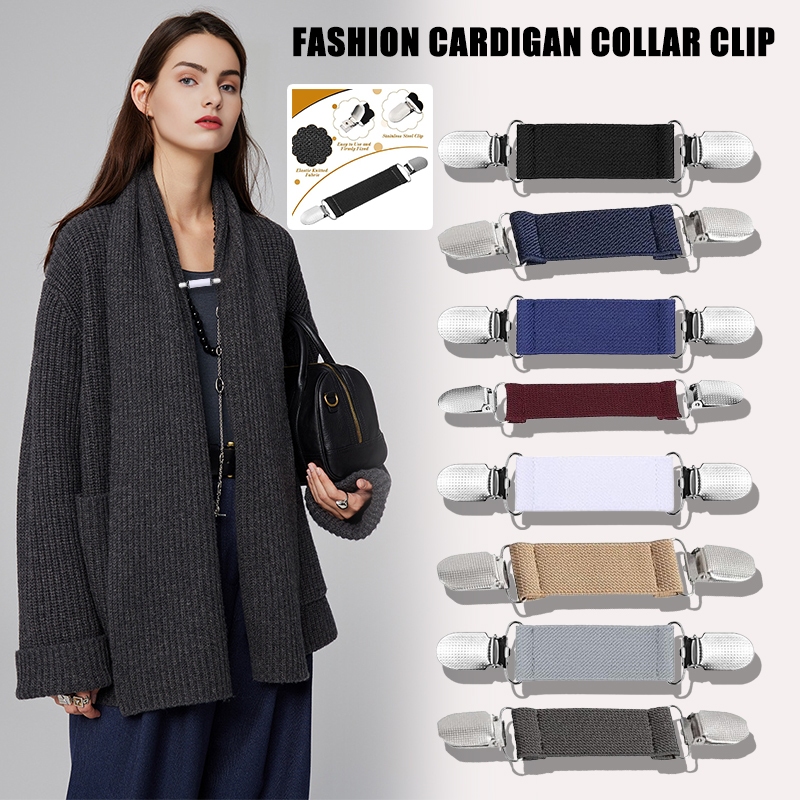 【 Yunyuan 】 Đầm Thời Trang Đa Năng Dây Rút Phù Hợp Với Khăn Kẹp Cổ Áo Cardigan Retro Kẹp Lưng Dây Rút Khăn Choàng Kẹp Găng Tay