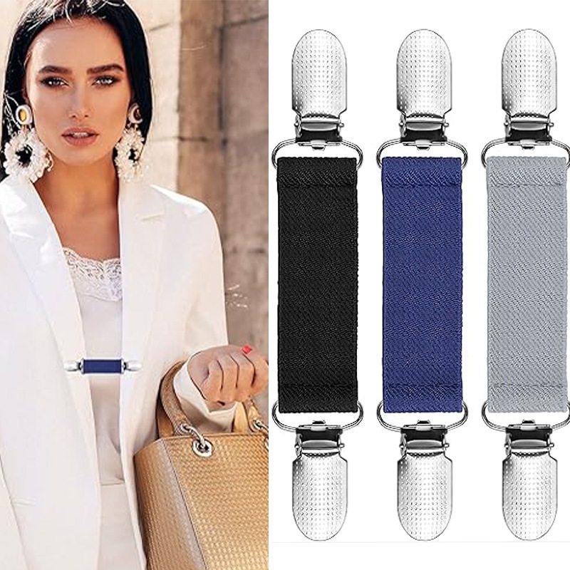 【 Yunyuan 】 Đầm Thời Trang Đa Năng Dây Rút Phù Hợp Với Khăn Kẹp Cổ Áo Cardigan Retro Kẹp Lưng Dây Rút Khăn Choàng Kẹp Găng Tay