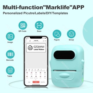 Máy in mã vạch Marklife P50 mini cầm tay, kết nối Bluetooth không dây, in nhãn dán nhiệt