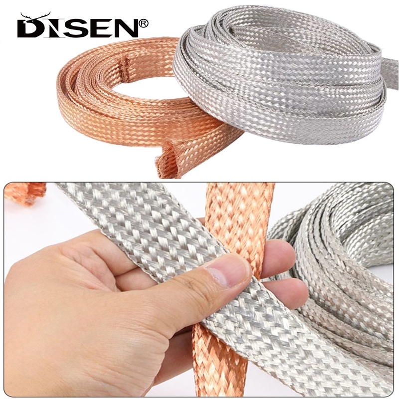 1 Mét Đồng Nguyên Chất / Đồng Đóng Hộp Bện Tay Mạ Có Thể Mở Rộng Vỏ Kim Loại Sàng Lọc Tín Hiệu Dây Cáp Che Chắn Chiều Rộng 4-22mm