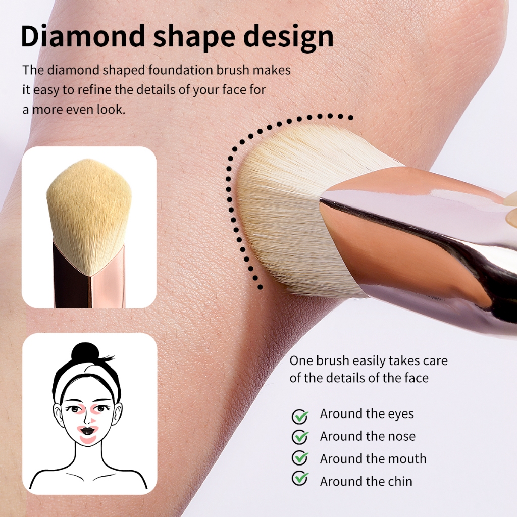 Cọ makeup chuyên nghiệp MAANGE Bộ 2 cọ trang điểm mặt kim cương 52294