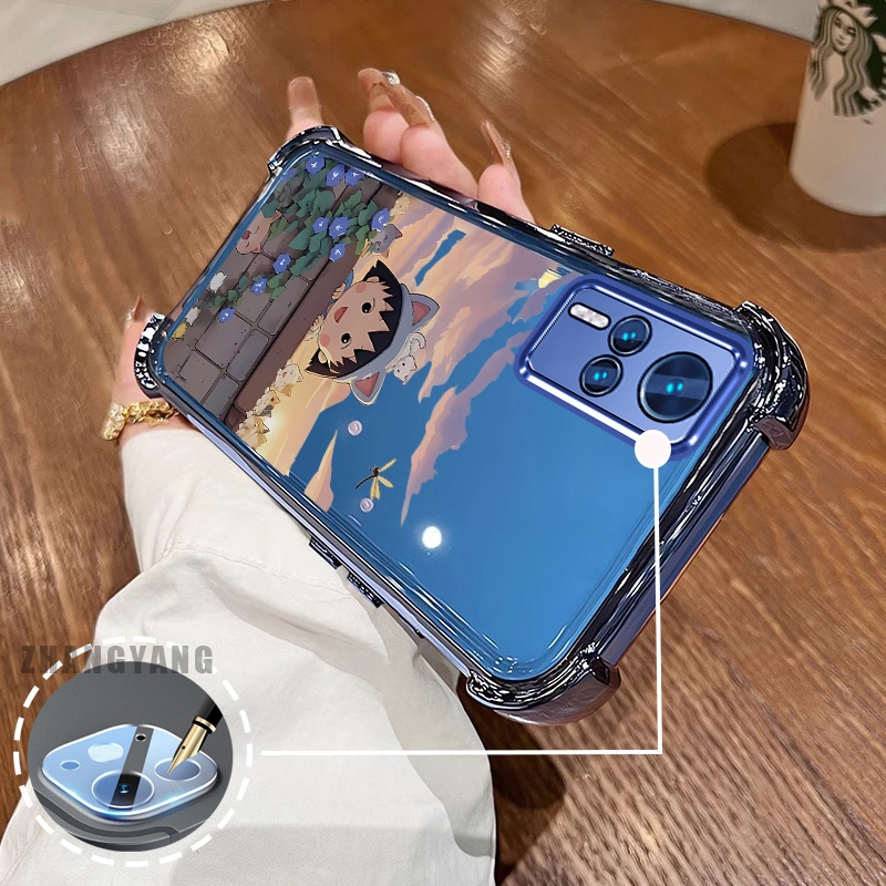 Ốp Lưng Dành Cho vivo Y51 Y51A Y31 Y51s Y53s Ốp Điện Thoại Mạ Điện Bốn Góc Chống Rơi Thẩm Mỹ Hoạt Hình Phong Cảnh Nhân Vật Họa Tiết TPU Mềm