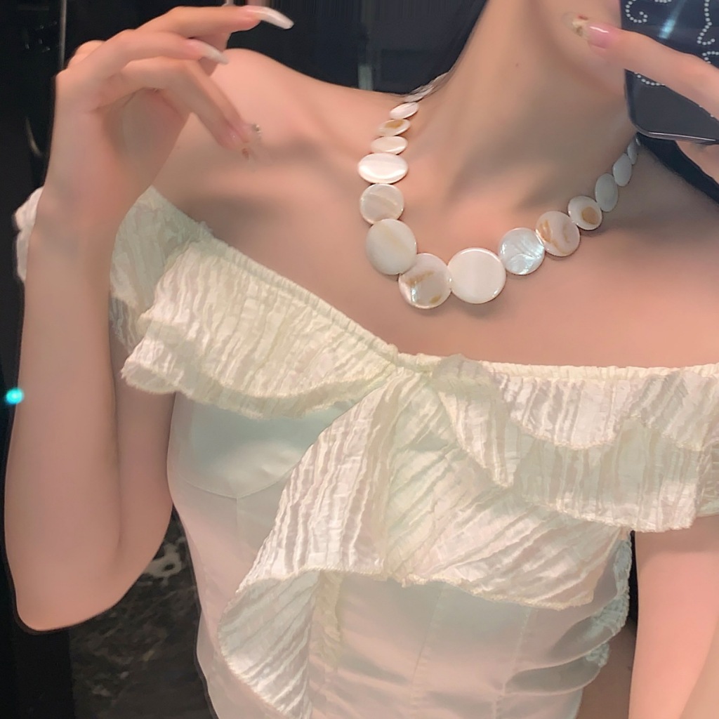 [Jewbeauty] Vòng cổ vỏ tự nhiên gió ngày lễ bên bờ biển dành cho nữ thời trang mùa hè nhỏ tươi xương đòn chuỗi niche trang sức cao cấp