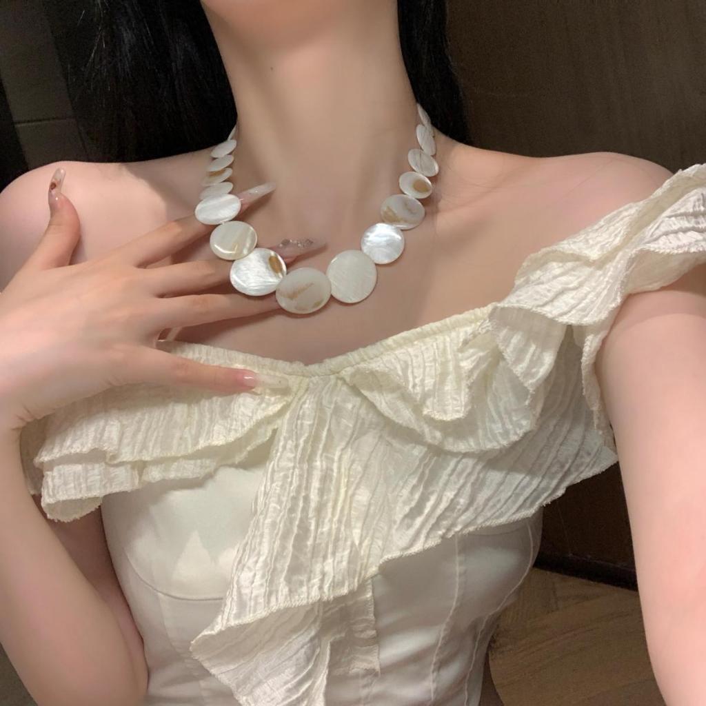 [Jewbeauty] Vòng cổ vỏ tự nhiên gió ngày lễ bên bờ biển dành cho nữ thời trang mùa hè nhỏ tươi xương đòn chuỗi niche trang sức cao cấp
