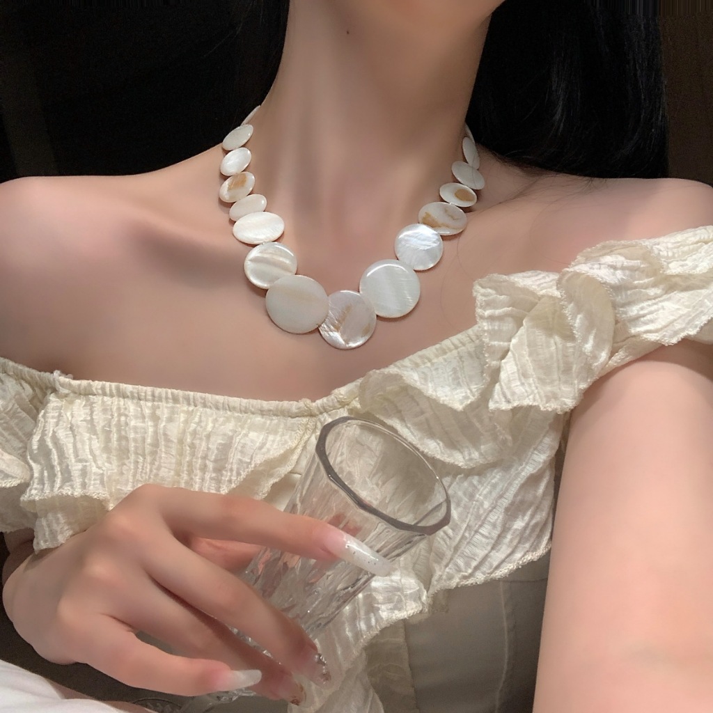 [Jewbeauty] Vòng cổ vỏ tự nhiên gió ngày lễ bên bờ biển dành cho nữ thời trang mùa hè nhỏ tươi xương đòn chuỗi niche trang sức cao cấp