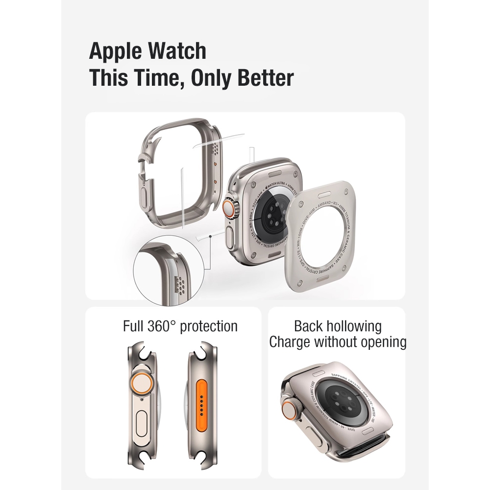 Nam Iwatch Siêu Đồng Hồ Chống Sốc Chống Va Chạm Bao Gồm Tất Cả Phim Vỏ Bảo Vệ Tích Hợp Cho Apple Watch S11 S10 46mm Iwatch Band