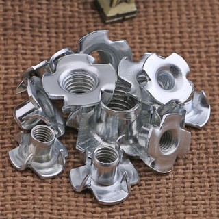 M3 M4 M5 M6 M8 M10 Mạ Kẽm Bốn Móng Vuốt Đai Ốc T-Dành Mù Chèn T-Nut Cho Gỗ Nội Thất Phần Cứng