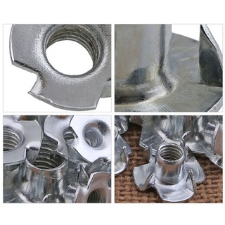 M3 M4 M5 M6 M8 M10 Mạ Kẽm Bốn Móng Vuốt Đai Ốc T-Dành Mù Chèn T-Nut Cho Gỗ Nội Thất Phần Cứng