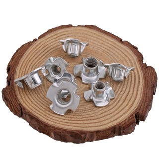 M3 M4 M5 M6 M8 M10 Mạ Kẽm Bốn Móng Vuốt Đai Ốc T-Dành Mù Chèn T-Nut Cho Gỗ Nội Thất Phần Cứng
