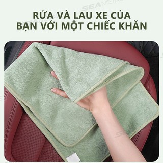 Khăn lau rửa ô tô xe máy  SEAMETAL chuyên dụng khăn Vải nhung siêu mềm, siêu thấm