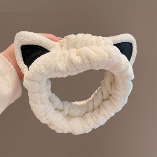 Hoạt Hình Dễ Thương Tai Mèo Rửa Mặt Băng Đô Cho Nữ Có Độ Đàn Hồi Cao Băng Đô Quấn Tóc Phụ Kiện Cat ears face washing headband【Chiosala12】