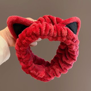 Hoạt Hình Dễ Thương Tai Mèo Rửa Mặt Băng Đô Cho Nữ Có Độ Đàn Hồi Cao Băng Đô Quấn Tóc Phụ Kiện Cat ears face washing headband【Chiosala12】