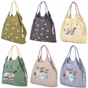 Nhật Bản 2024 Công nghiệp nặng Thêu mèo Túi đeo chéo Túi xách Túi mua sắm Túi Nylon