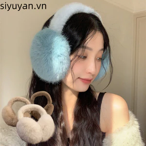 Siyuyan Bịt Tai Giữ Ấm Mùa Đông Màu Trơn Mềm Mại, Bịt Tai Ngoài Trời Bảo Vệ Lạnh Gấp Gọn