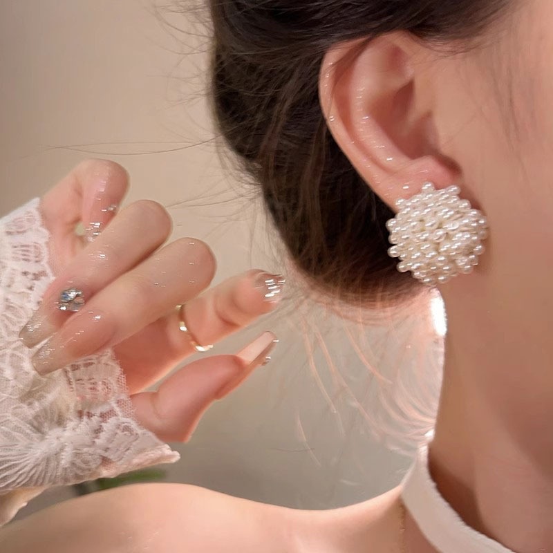 Bông tai ngọc trai pháo hoa Baroque kiểu Pháp dành cho nữ phụ kiện tai nổi tiếng sang trọng